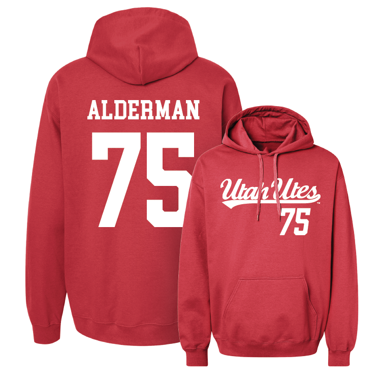 Red Football Script Hoodie - Roger Alderman