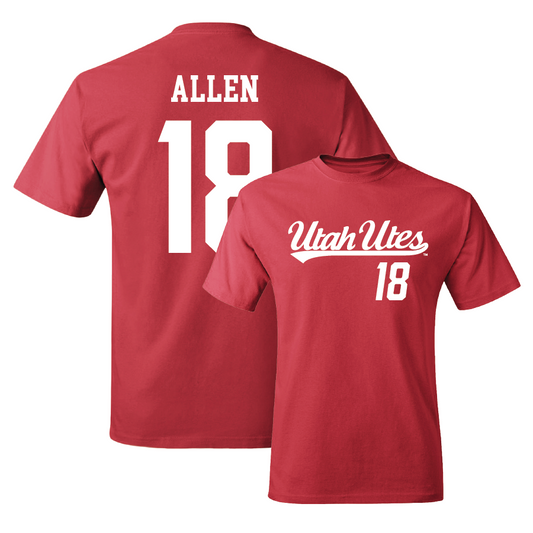 Red Football Script Tee - Briton Allen