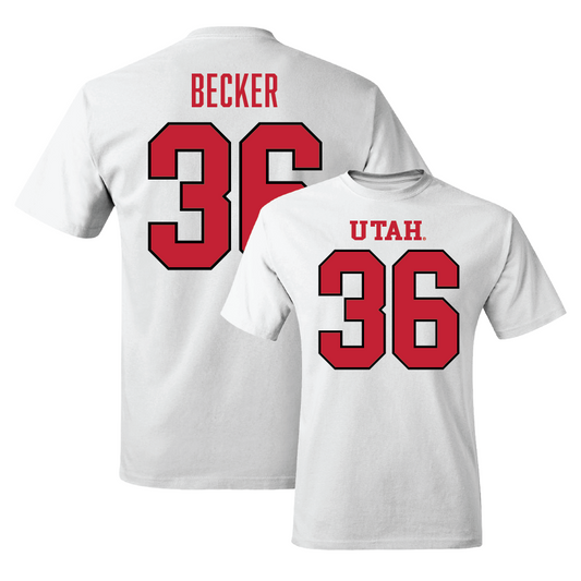 Football White Shirsey Comfort Colors Tee - Cole Becker