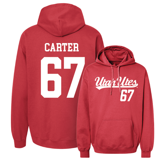 Red Football Script Hoodie - Chase Carter