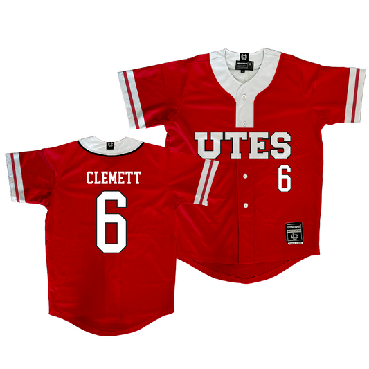 Utah Baseball Red Jersey - Jackson Clemett | #6