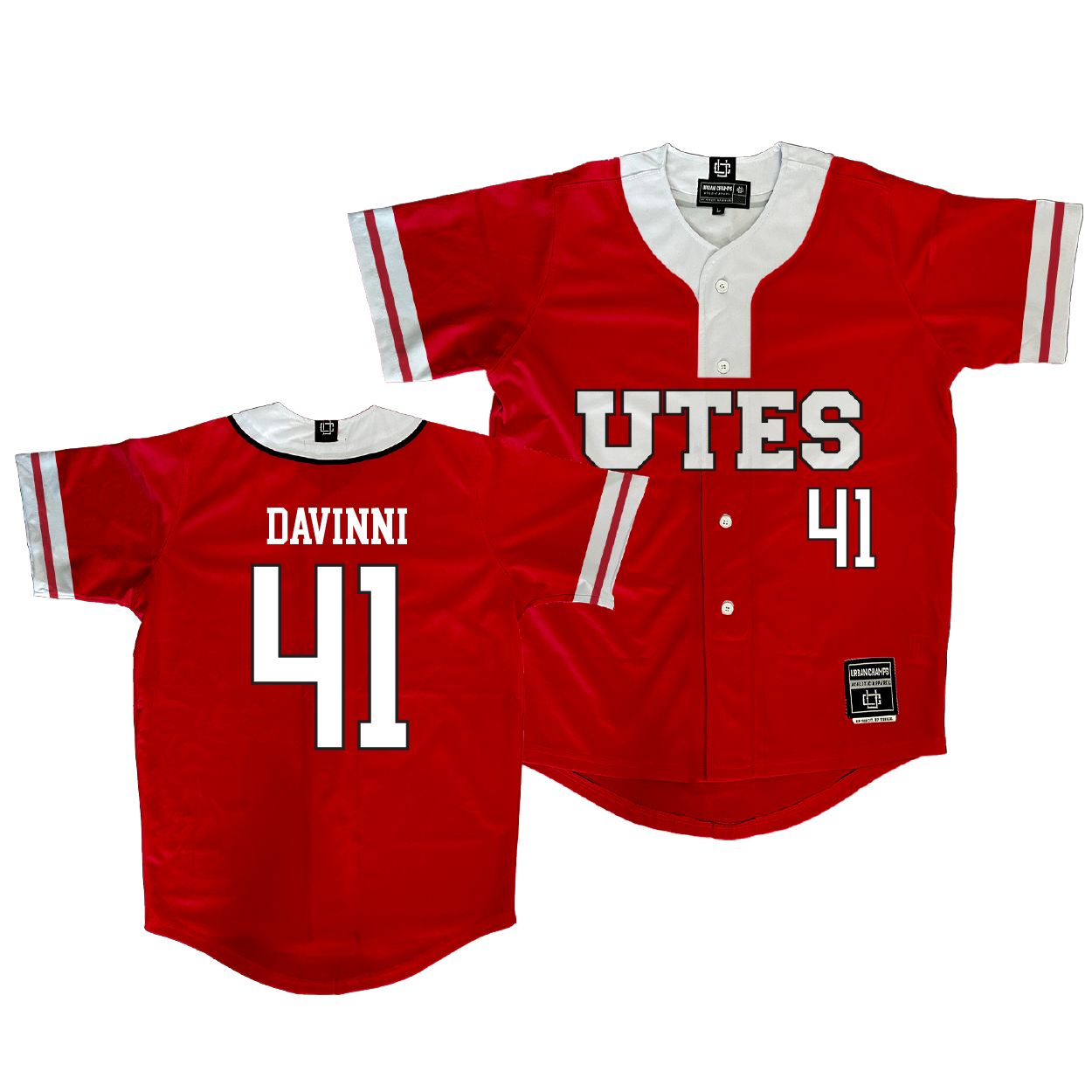 Utah Baseball Red Jersey - Michael Davinni | #41