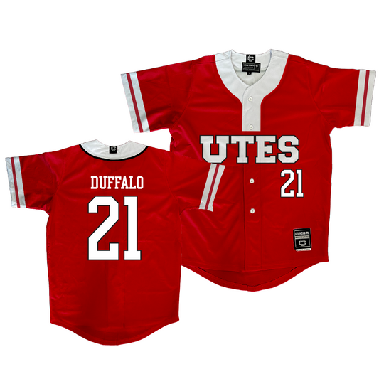 Utah Baseball Red Jersey - Dakota Duffalo | #21