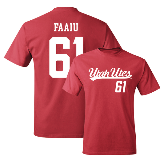 Red Football Script Tee - Koli Faaiu