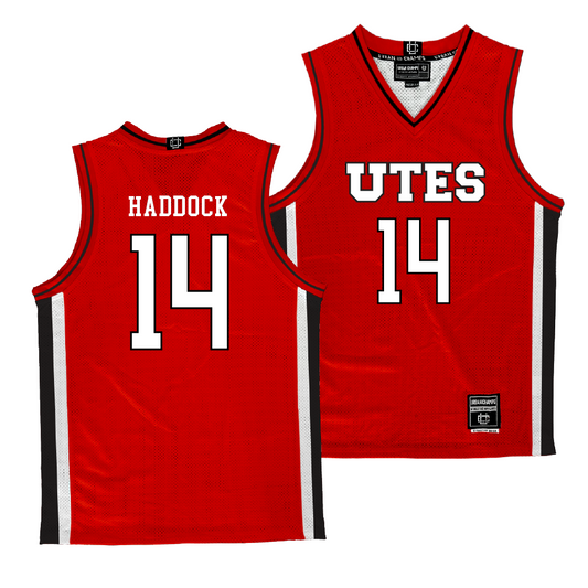 Utah Men's Basketball Red Jersey - Brandon Haddock | #14