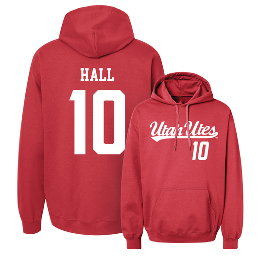 Red Football Script Hoodie - Johnathan Hall