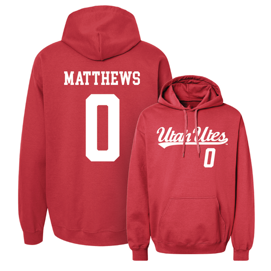 Red Football Script Hoodie - Mikey Matthews