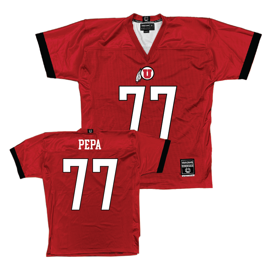 Utah Football Red Jersey - Simote Pepa | #77