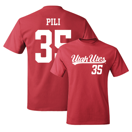 Red Women's Basketball Script Tee - Alissa Pili