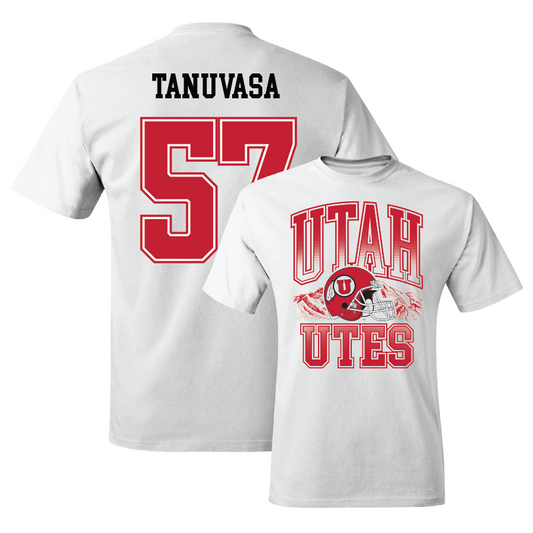 Football White Comfort Colors Tee - Keanu Tanuvasa