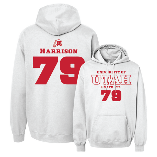 White Football Classic Hoodie 4 Youth Small / Alex Harrison | #79