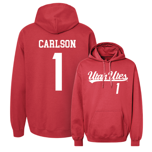Red  Basketball Script Hoodie Youth Small / Ben Carlson | #1