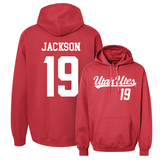 Red  Soccer Script Hoodie Youth Small / Baylie Jackson | #19