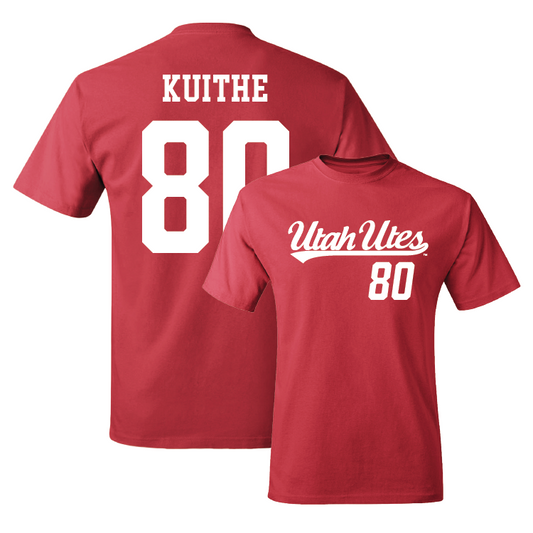 Red Football Script Tee 4 Youth Small / Brant Kuithe | #80
