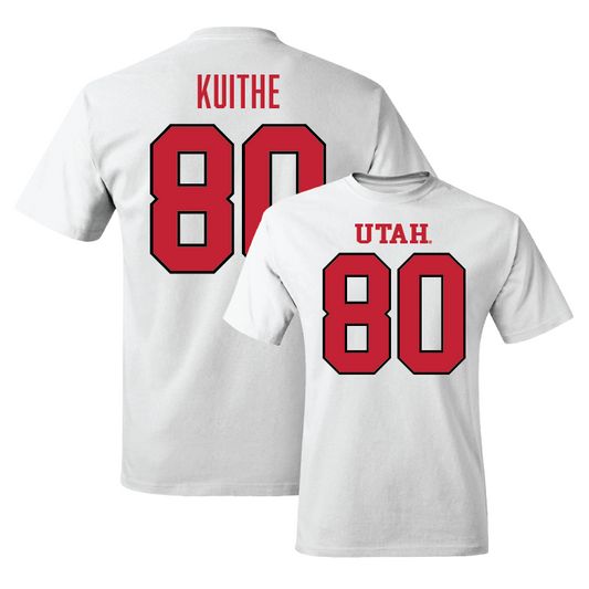 White Football Shirsey Comfort Colors Tee 4 Youth Small / Brant Kuithe | #80