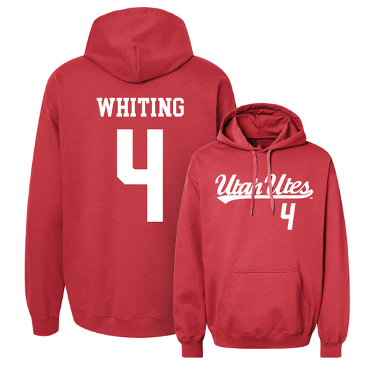Red Baseball Script Hoodie Youth Small / Blake Whiting | #4