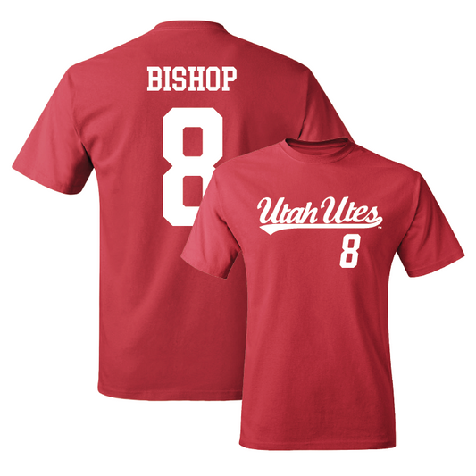 Red Football Script Tee 2 Youth Small / Cole Bishop | #8
