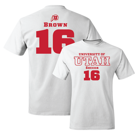White Women's Soccer Classic Comfort Colors Tee Youth Small / Courtney Brown | #16