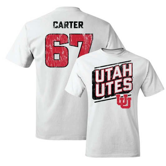 Football White Slant Comfort Colors Tee - Chase Carter Small