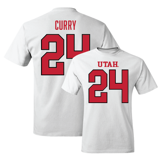 White Football Shirsey Comfort Colors Tee 2 Youth Small / Chris Curry | #24