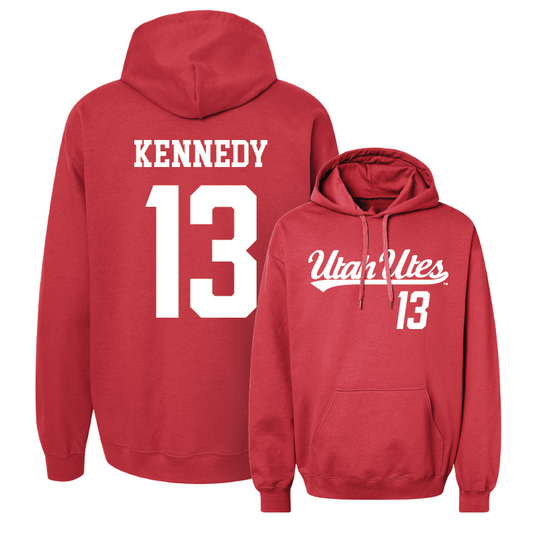 Red Football Script Hoodie 2 Youth Small / Chase Kennedy | #13