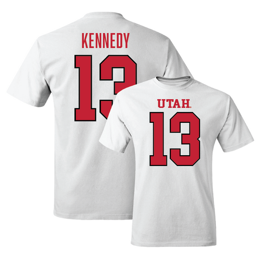 White Football Shirsey Comfort Colors Tee 2 Youth Small / Chase Kennedy | #13