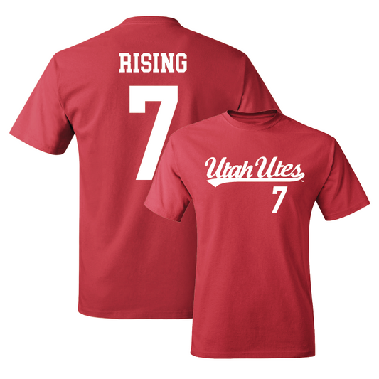 Red Football Script Tee Youth Small / Cameron Rising | #7