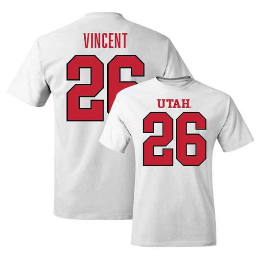 White Football Shirsey Comfort Colors Tee 3 Youth Small / Charlie Vincent | #26