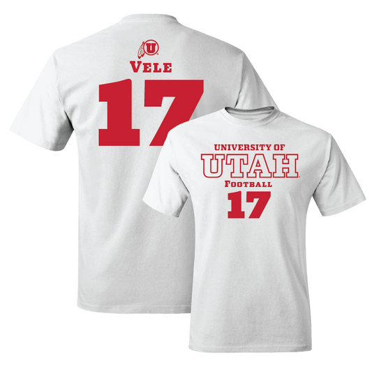 White Football Classic Comfort Colors Tee 2 Youth Small / Devaughn Vele | #17