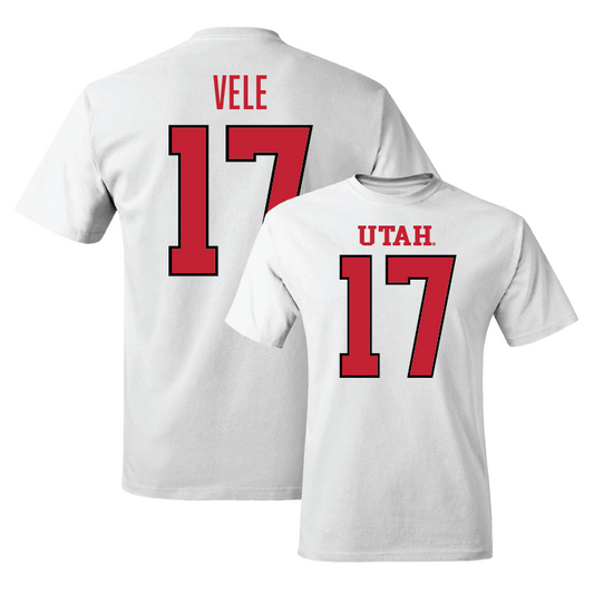 White Football Shirsey Comfort Colors Tee 2 Youth Small / Devaughn Vele | #17