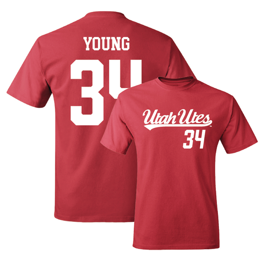 Red Women's Basketball Script Tee Youth Small / Dasia Young | #34