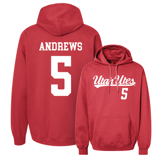 Red Beach Volleyball Script Hoodie Youth Small / Grace Andrews | #5