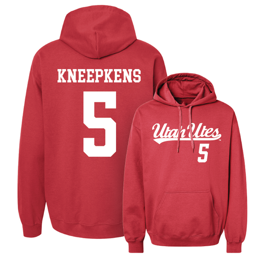 Red Women's Basketball Script Hoodie Youth Small / Gianna Kneepkens | #5