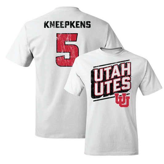 Women's Basketball White Slant Comfort Colors Tee - Gianna Kneepkens Small