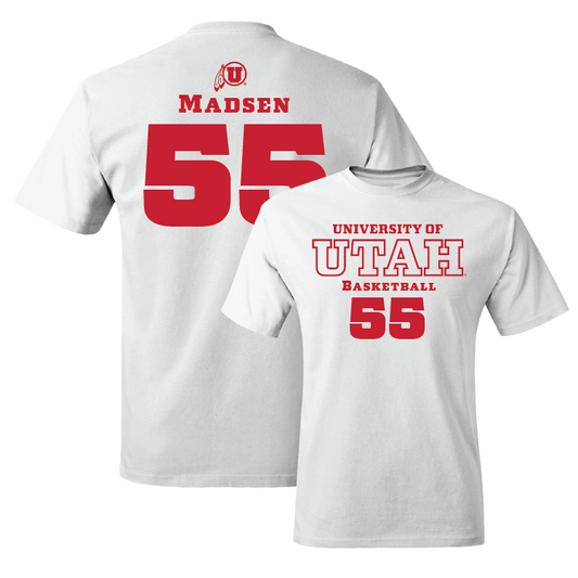 White Men's Basketball Classic Comfort Colors Tee Youth Small / Gabe Madsen | #55