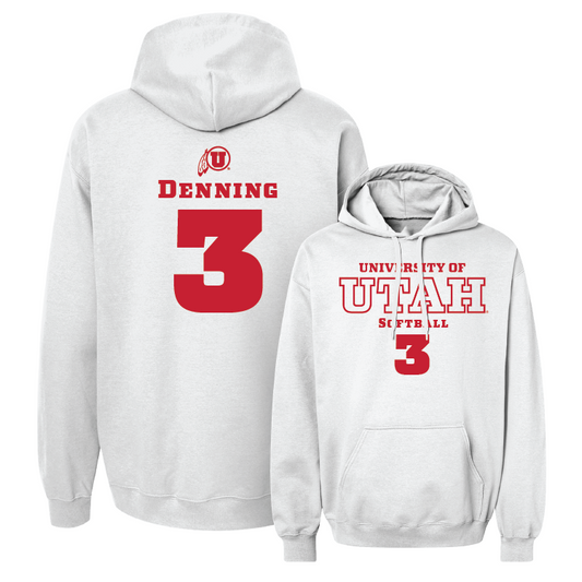 White Softball Classic Hoodie Youth Small / Haley Denning | #3