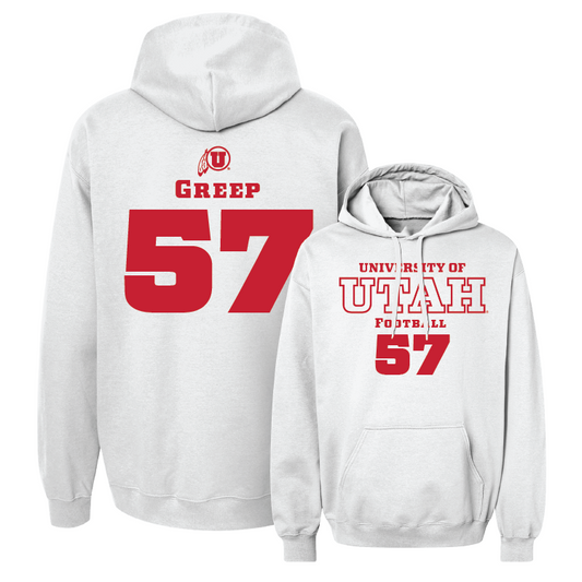 White Football Classic Hoodie 3 Youth Small / JT Greep | #57