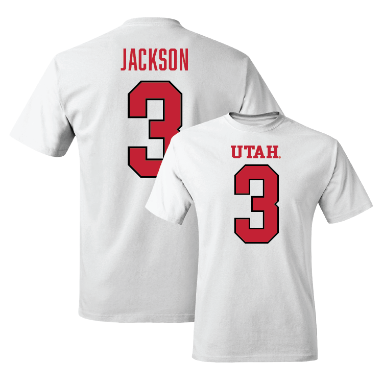 White Football Shirsey Comfort Colors Tee Youth Small / Ja'Quinden Jackson | #3
