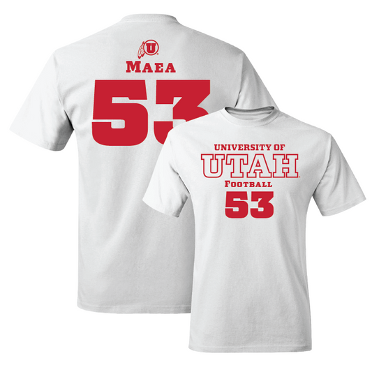 White Football Classic Comfort Colors Tee 3 Youth Small / Johnny Maea | #53