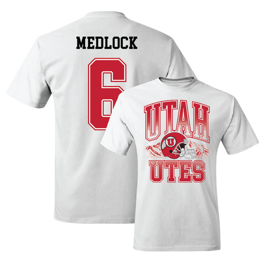 White Football Football Comfort Colors Tee Youth Small / Justin Medlock | #6