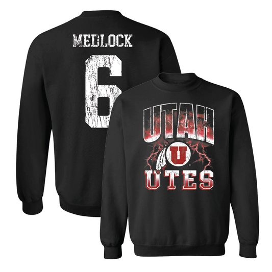 Black Football Graphic Crew Youth Small / Justin Medlock | #6