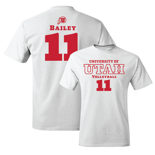 White  Volleyball Classic Comfort Colors Tee Youth Small / Kamry Bailey | #11