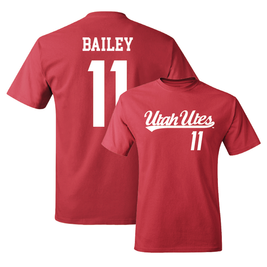 Red  Volleyball Script Tee Youth Small / Kamry Bailey | #11