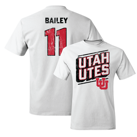 Women's Volleyball White Slant Comfort Colors Tee - Kamry Bailey Small