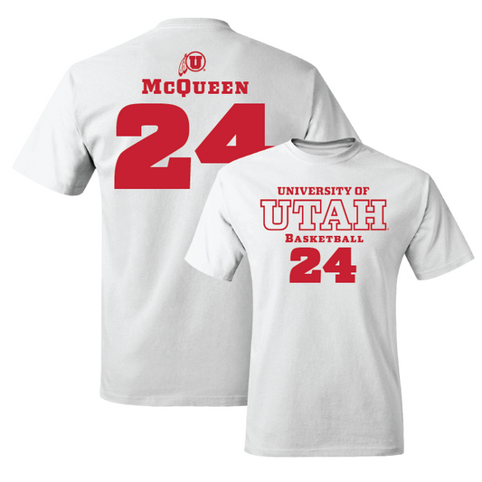 White Women's Basketball Classic Comfort Colors Tee Youth Small / Kennady McQueen | #24
