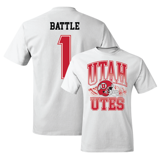 White Football Football Comfort Colors Tee Youth Small / Miles Battle | #1