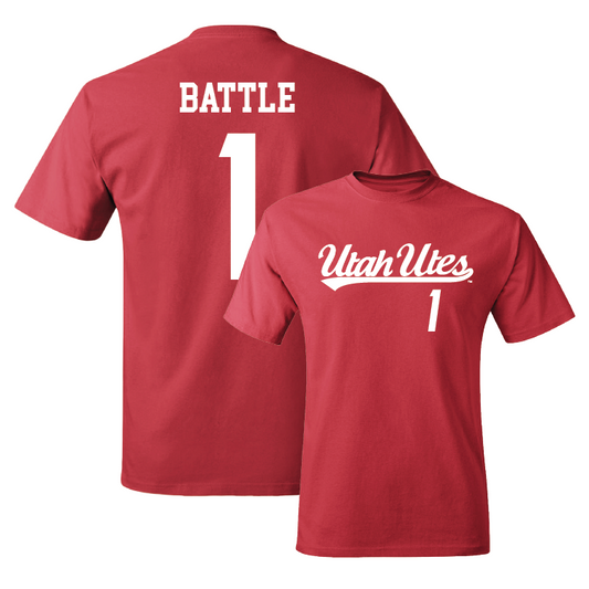 Red Football Script Tee Youth Small / Miles Battle | #1