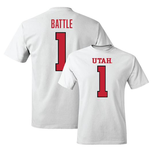White Football Shirsey Comfort Colors Tee Youth Small / Miles Battle | #1