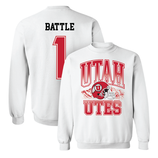 White Football Football Crew Youth Small / Miles Battle | #1