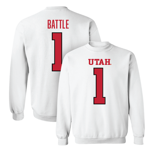 White Football Shirsey Crew Youth Small / Miles Battle | #1